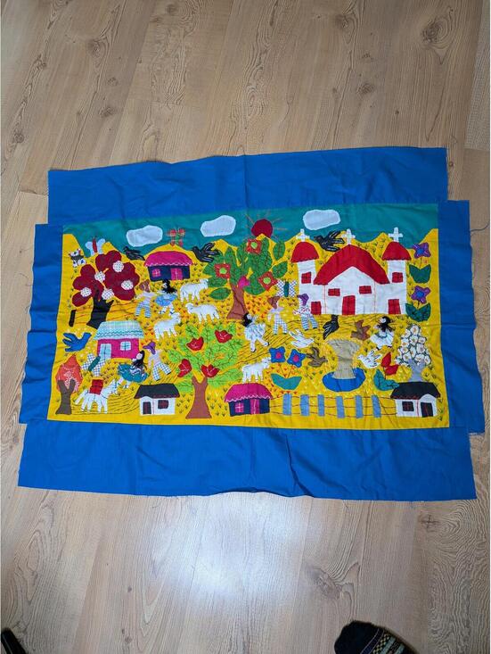 Other - Unfinished Colorful hand-embroidered village textile wall hanging